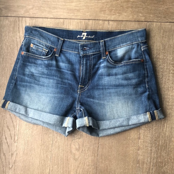 7 For All Mankind Pants - 7 for all Mankind Denim Cuffed Shorts